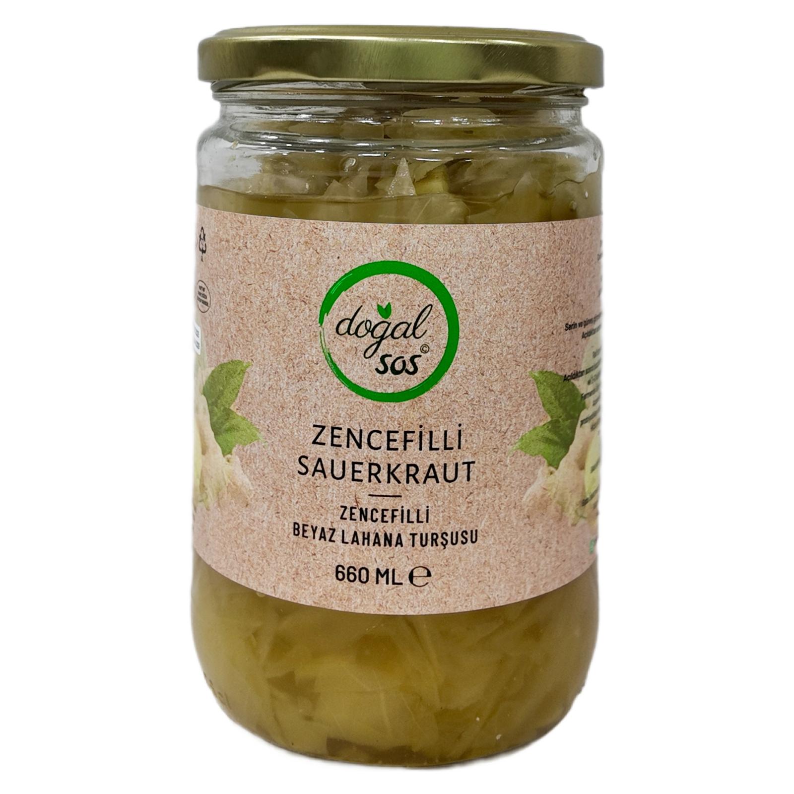 Zencefilli Sauerkraut – Fermente Zencefilli Beyaz Lahana Turşusu